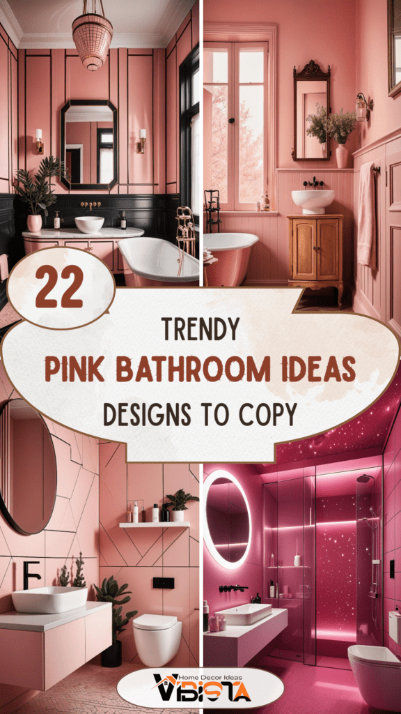 22 Trendy Pink Bathroom Designs To Copy