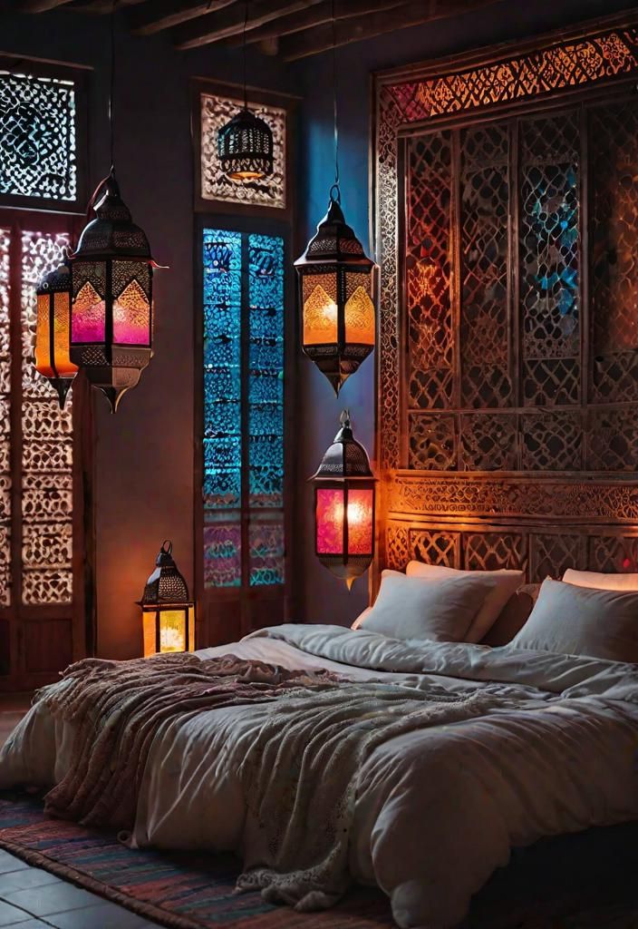 6. Moroccan Lanterns For Bedroom Mood Lighting
