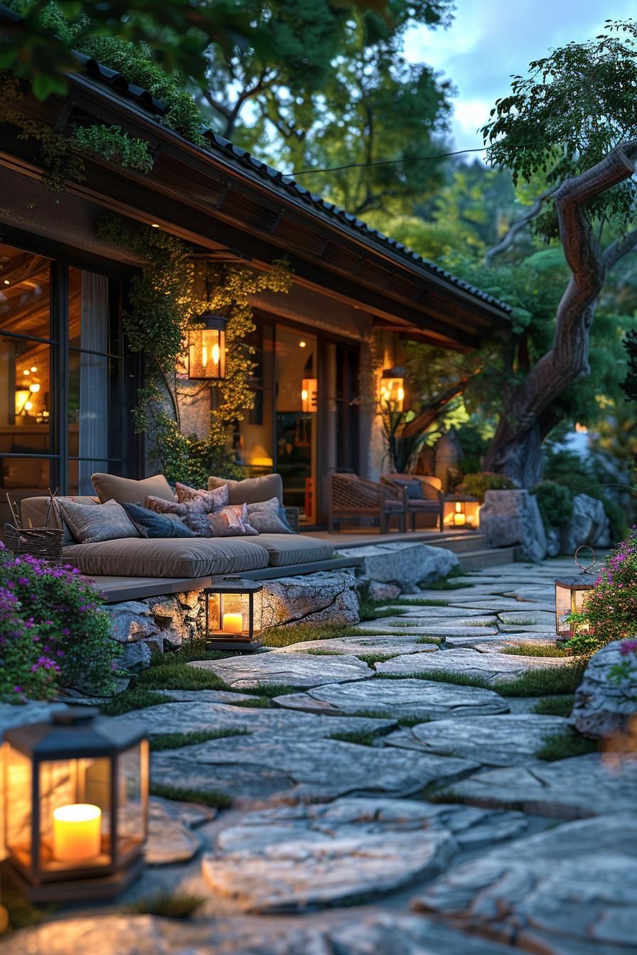 15. Calm Evening Flagstone Patio Design - photo 3