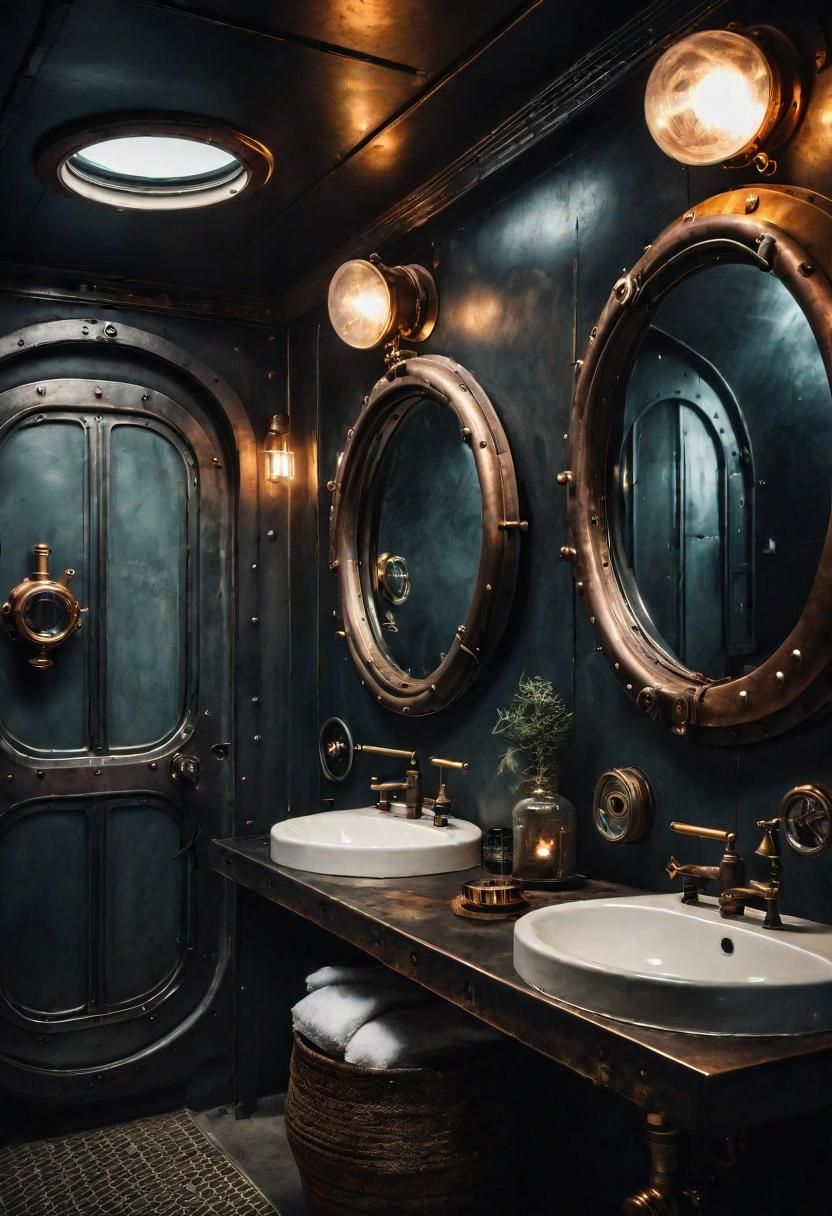 12. Vintage Submarine Bathroom Theme