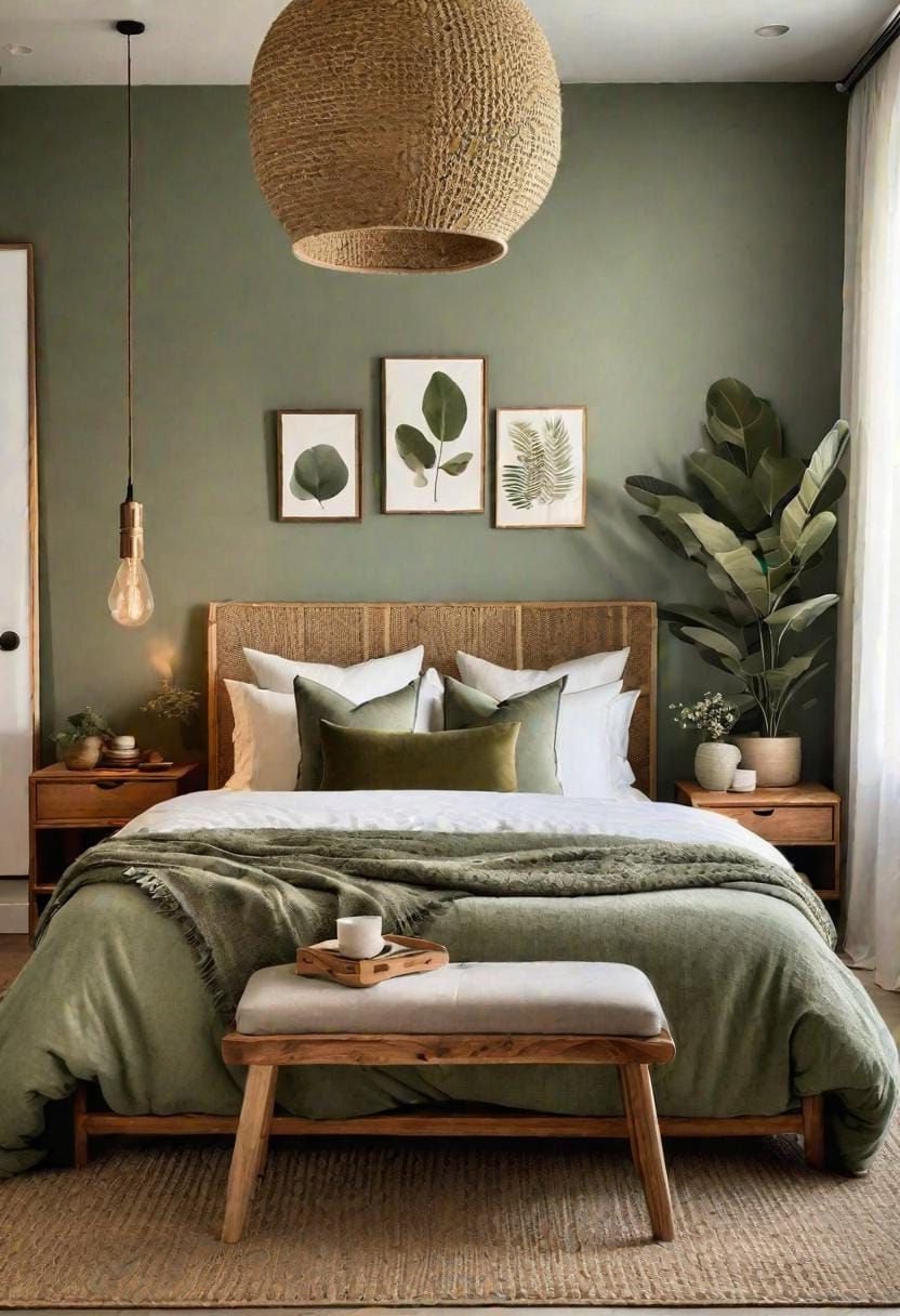 20. Warm Earthy Bedroom Palette Grounded in Sage Green - photo 2