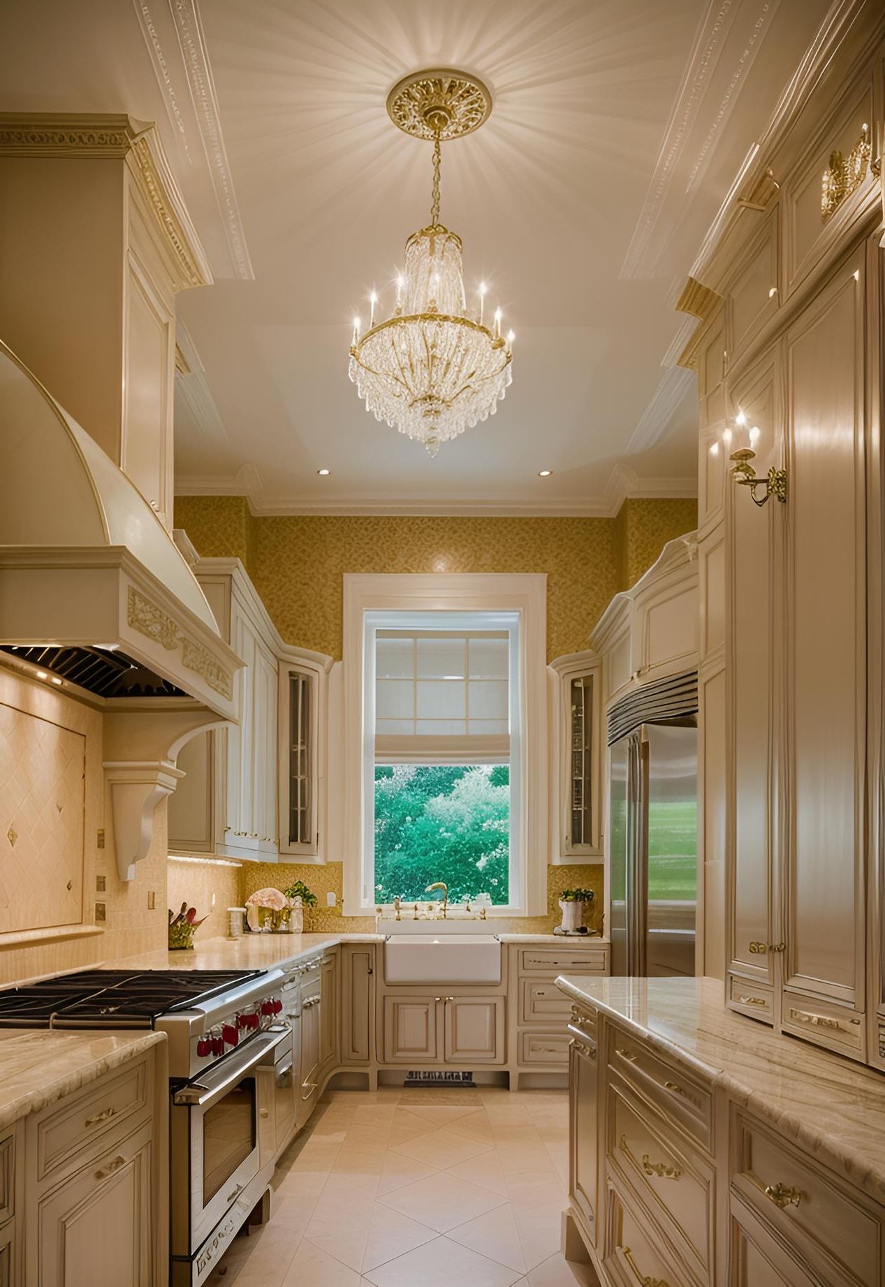 38. Hollywood Regency Kitchen Glamour