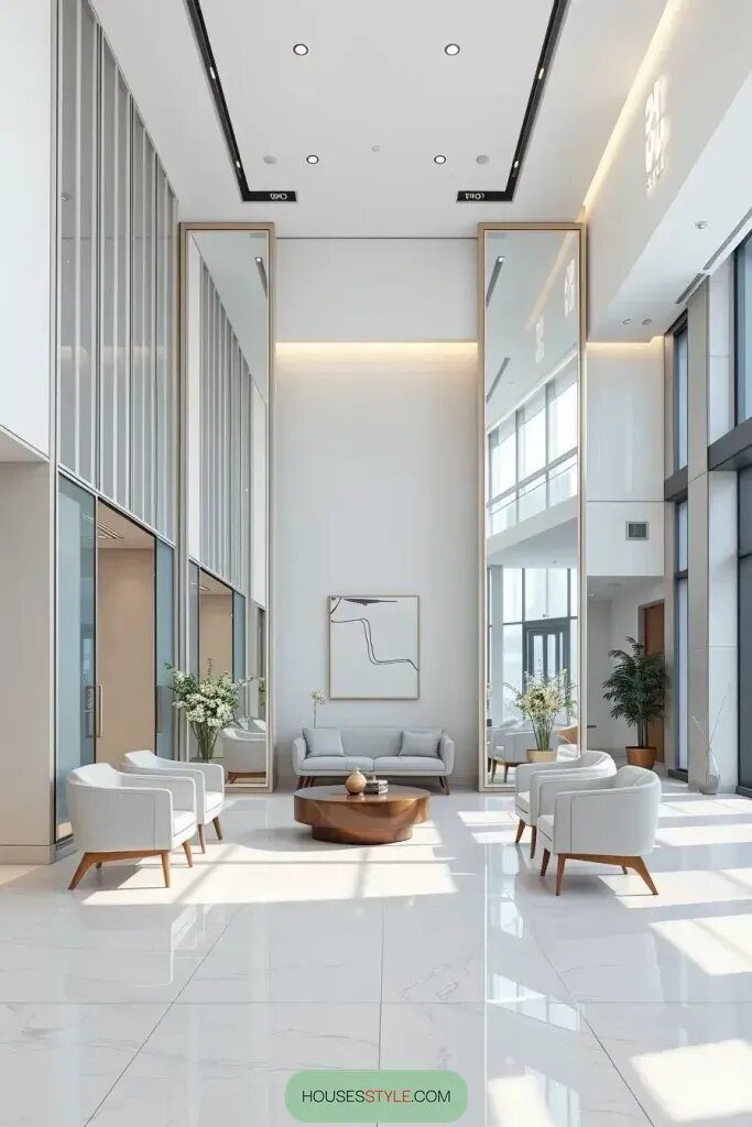 Using Mirrors to Enhance a Minimalist Entryway