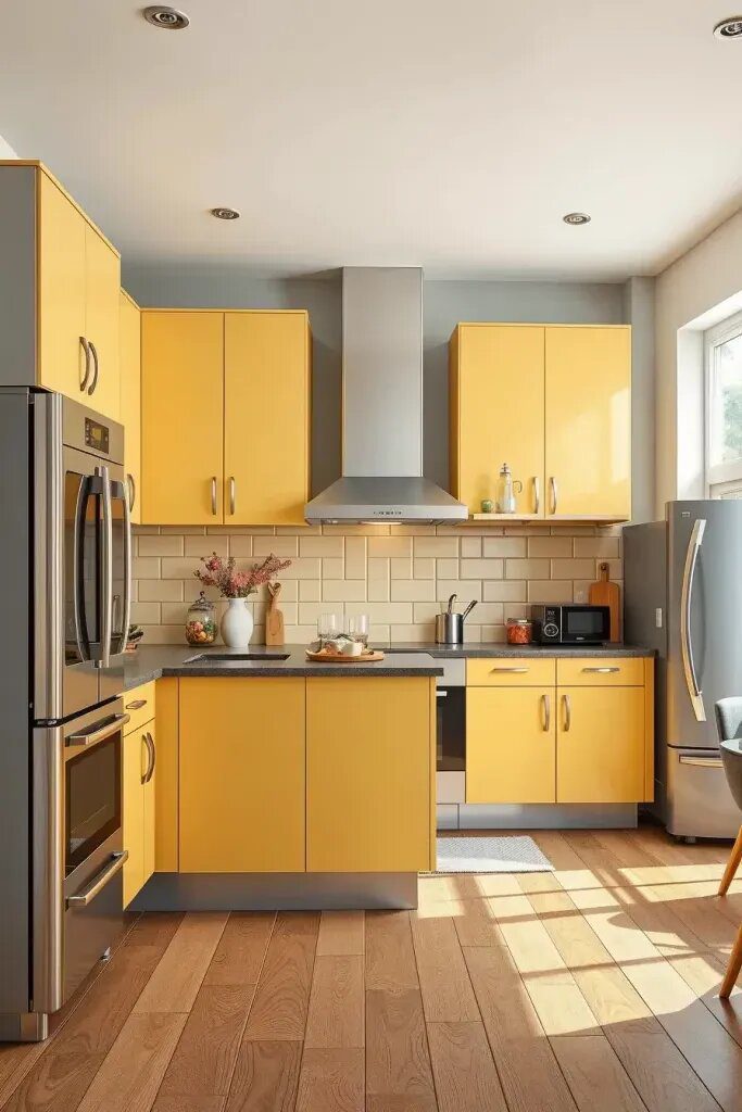 How to Balance Yellow Cabinets With Neutral Walls