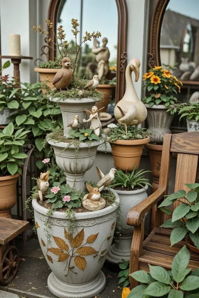 Creative Ways to Style Figurines in Planters