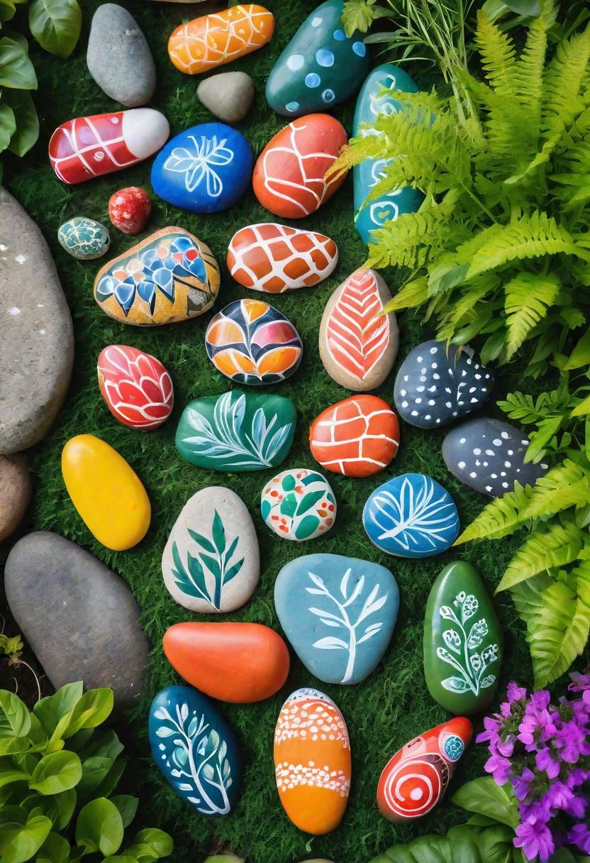 6. Painted Rock Garden Plant Markers