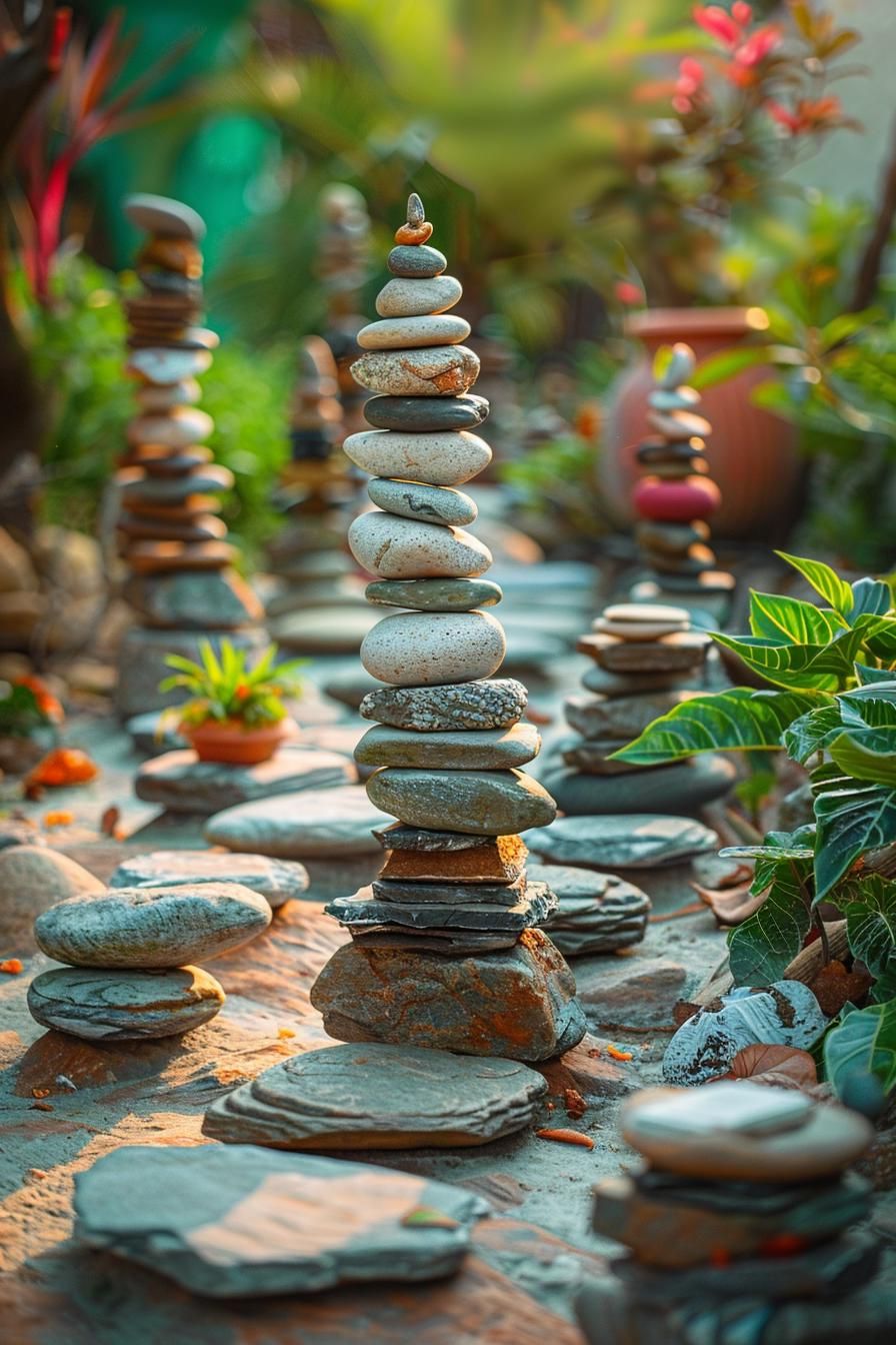 15. Stacked Stone Tower Accents