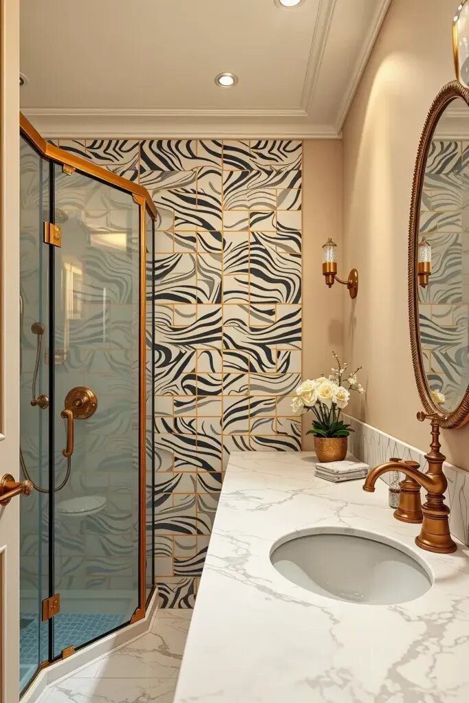 Gold Fixtures Paired With Animal Print