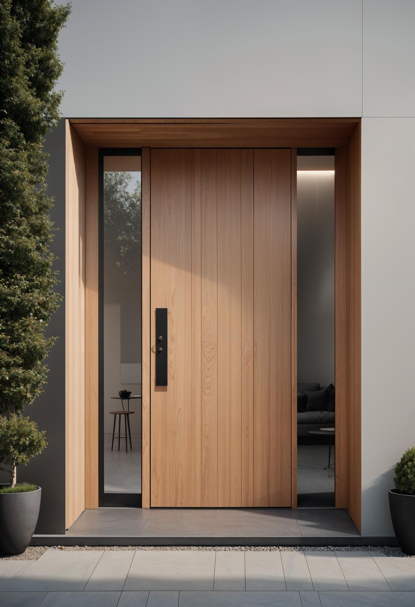 2. Hidden-Handle Scandi Minimalist Door