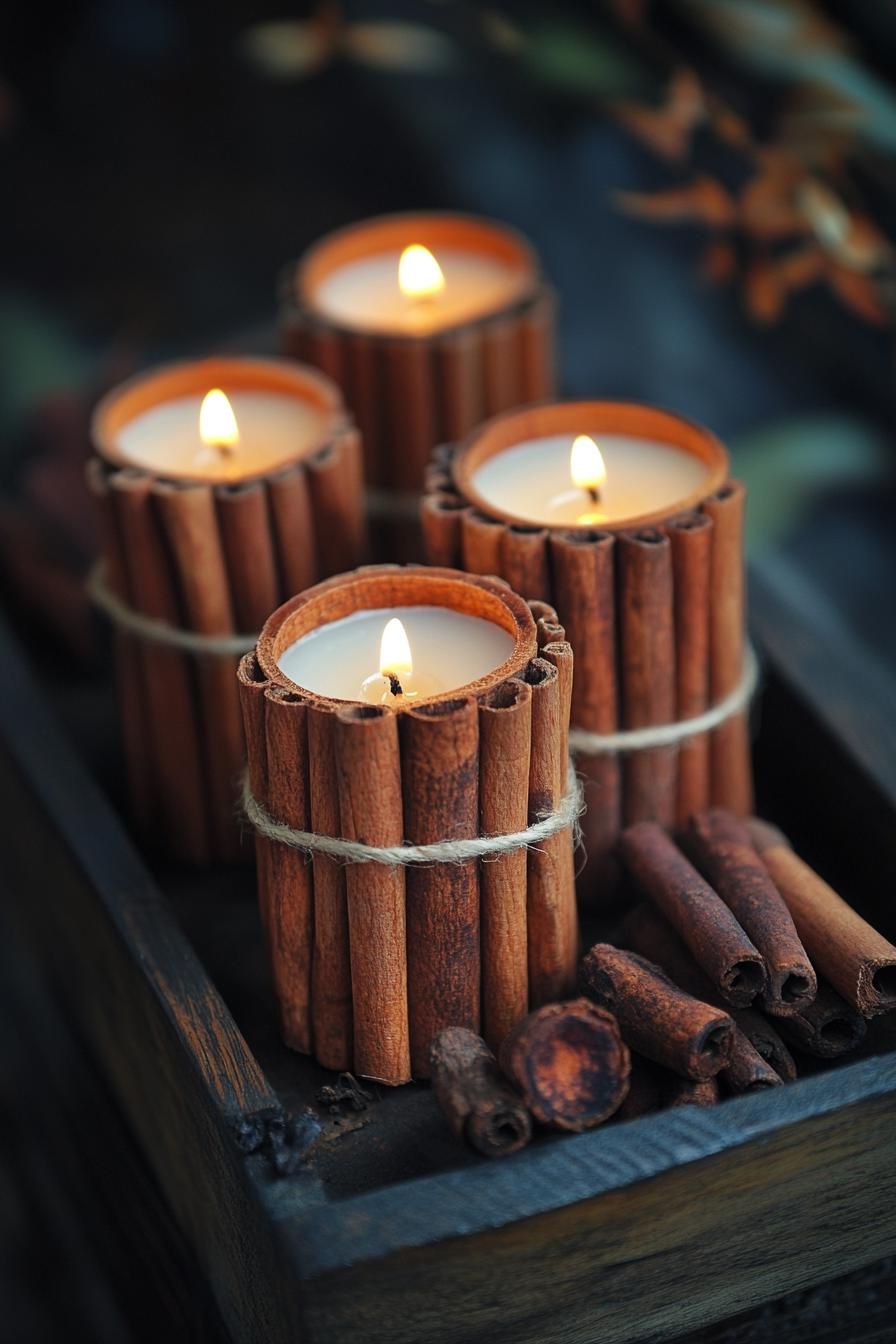 18. Rustic Cinnamon Stick Candle Wraps - photo 2
