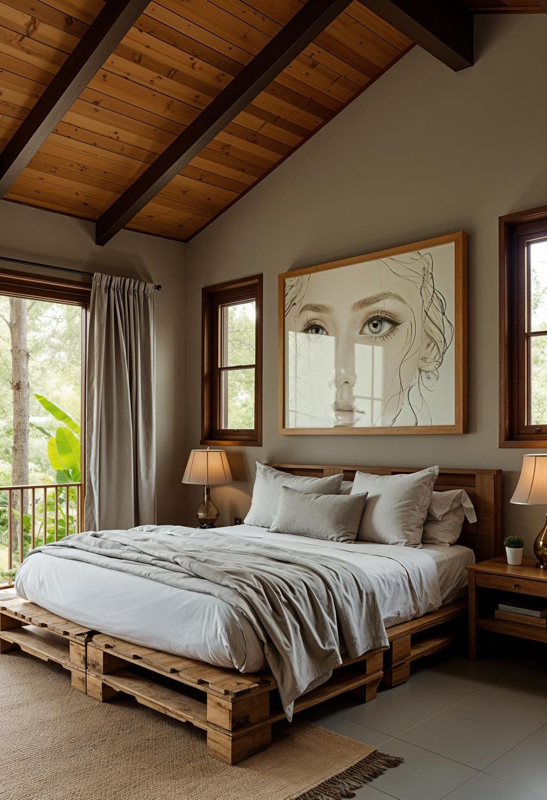 13. Upcycled wooden pallets as a low bed frame - photo 2