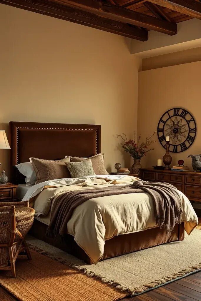 Cozy Chocolate and Tan Bedroom Decor