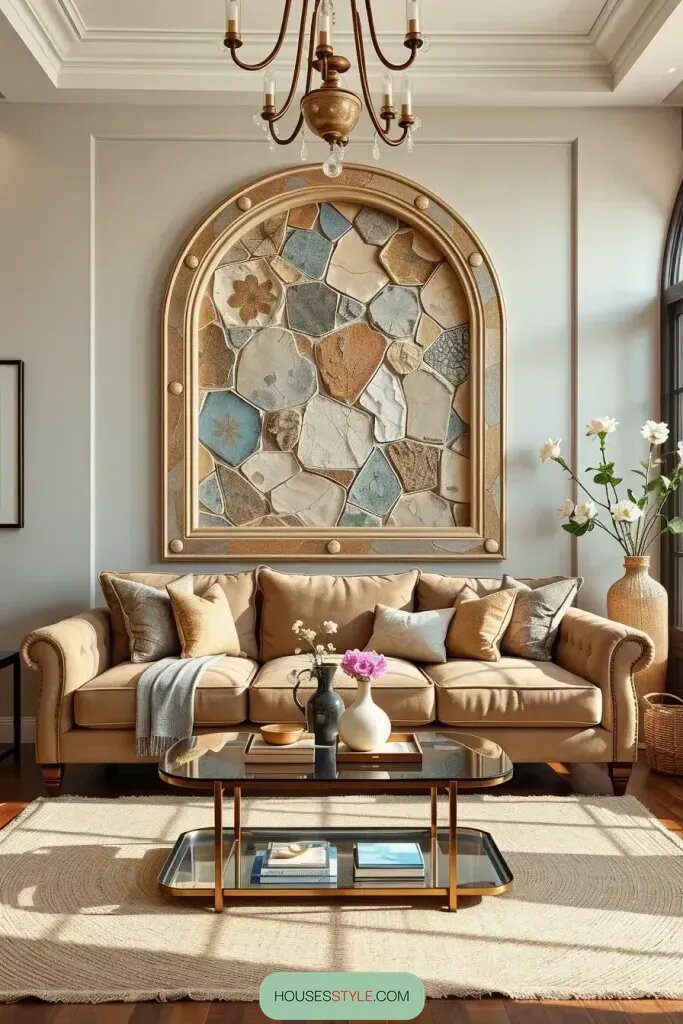 Feature Handcrafted Stone Murals in Soft Tones - photo 2