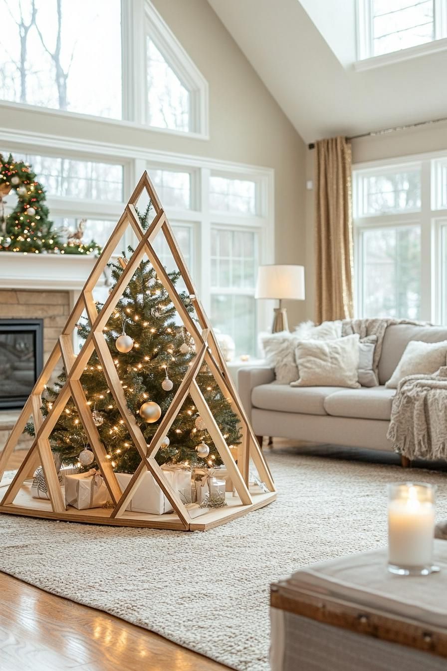 18. Sleek Geometric Christmas Tree Ideas - photo 3