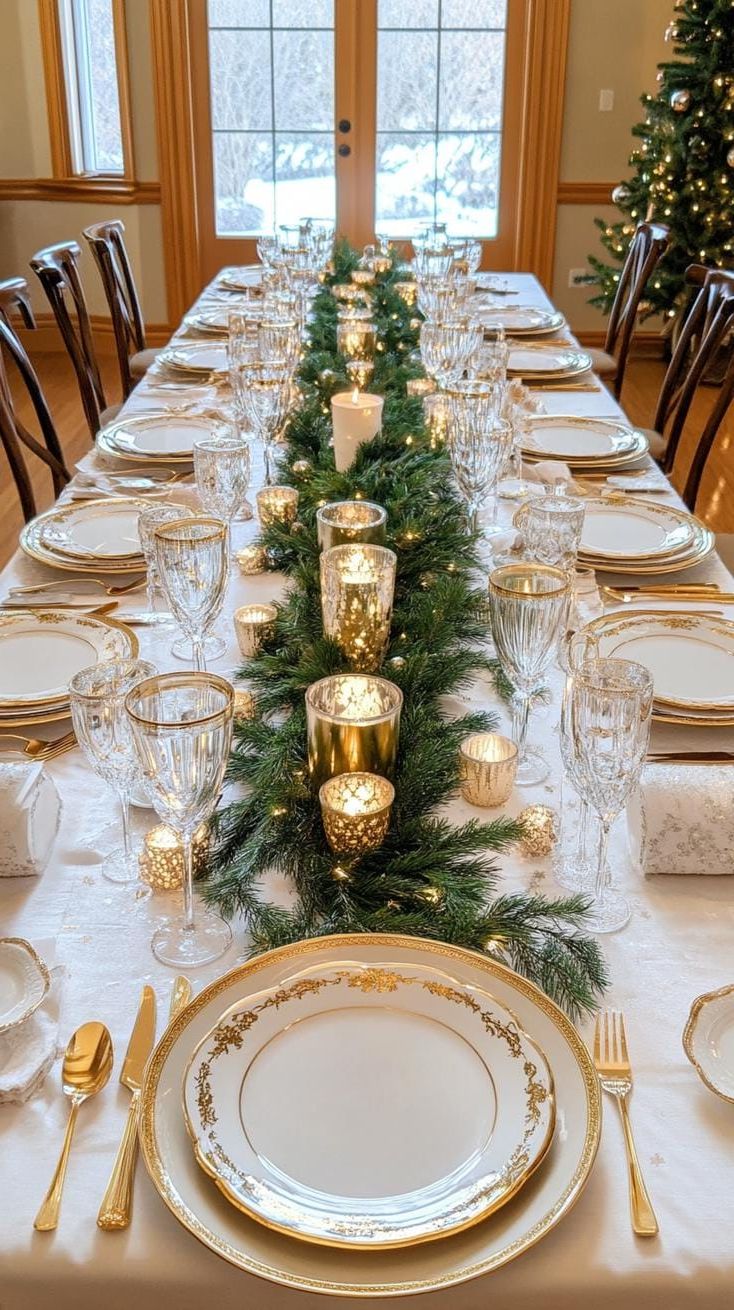 9. Golden Wonderland Table Setting