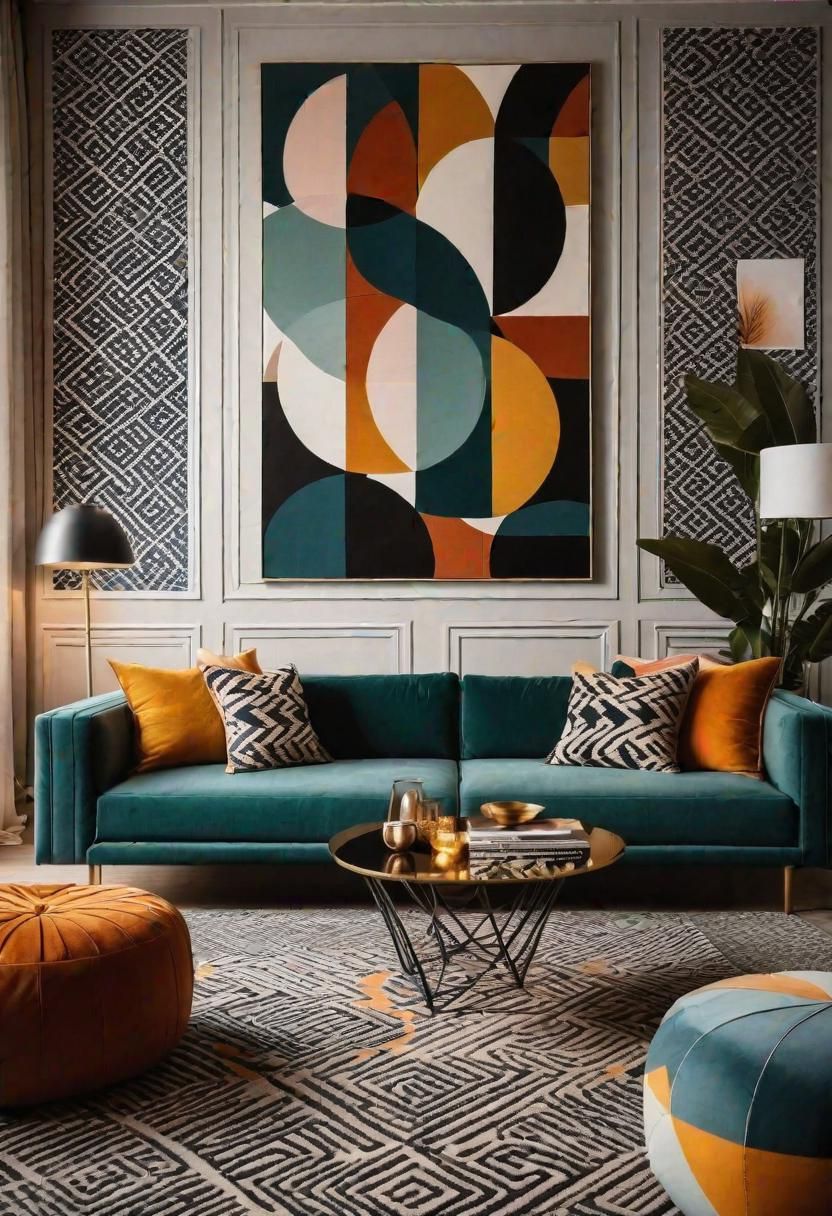 23. Modern Geometric Living Room Decor Ideas
