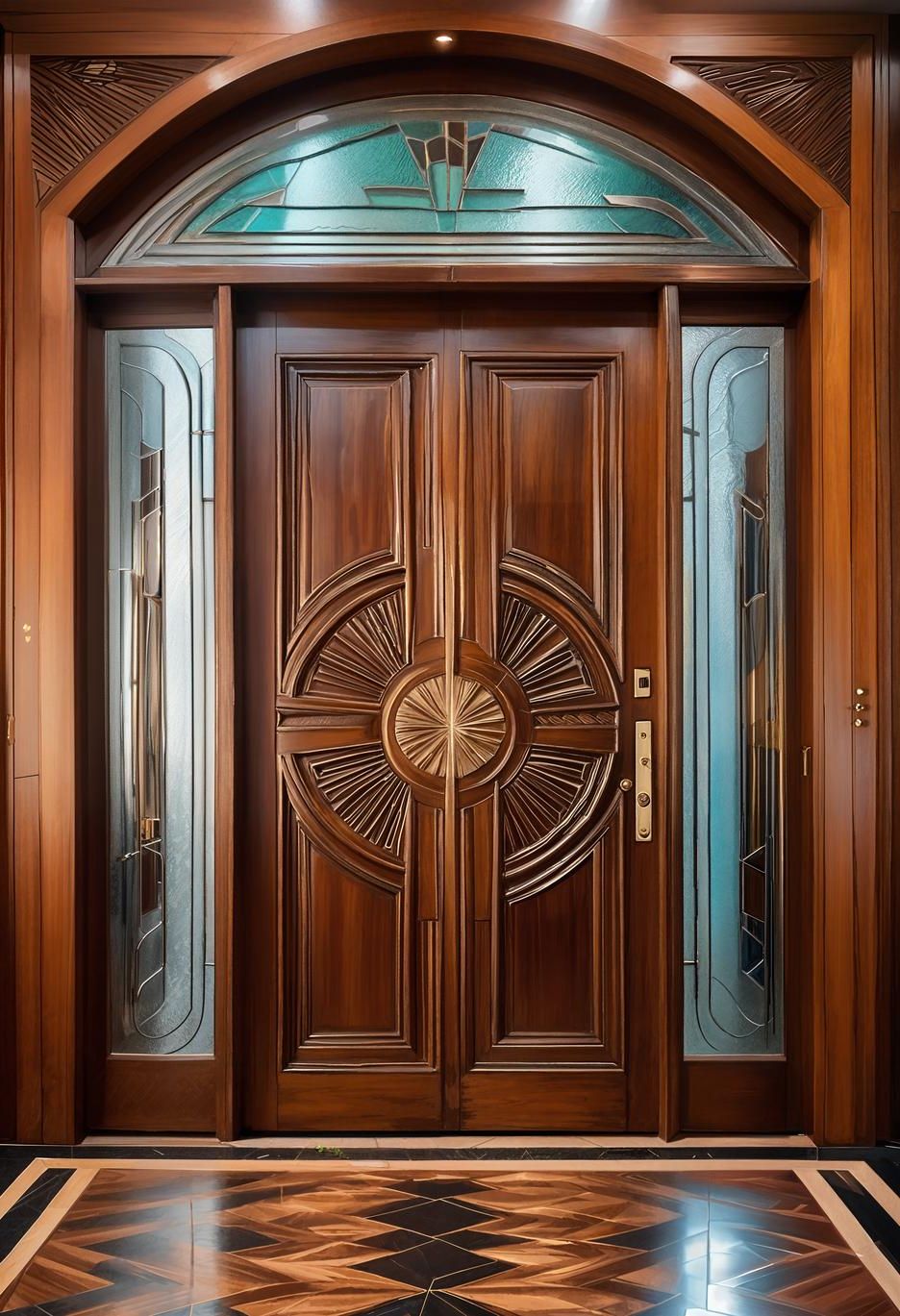 3. Art Deco Door With Geometric Glass - photo 3