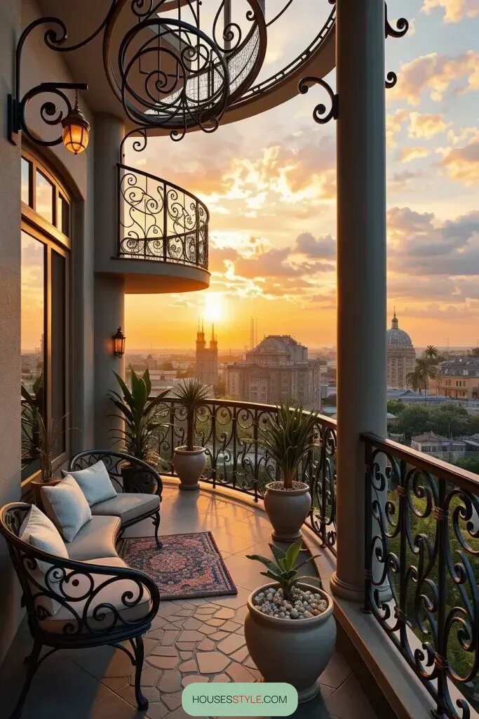 Spiral Balconies With Artistic Railings