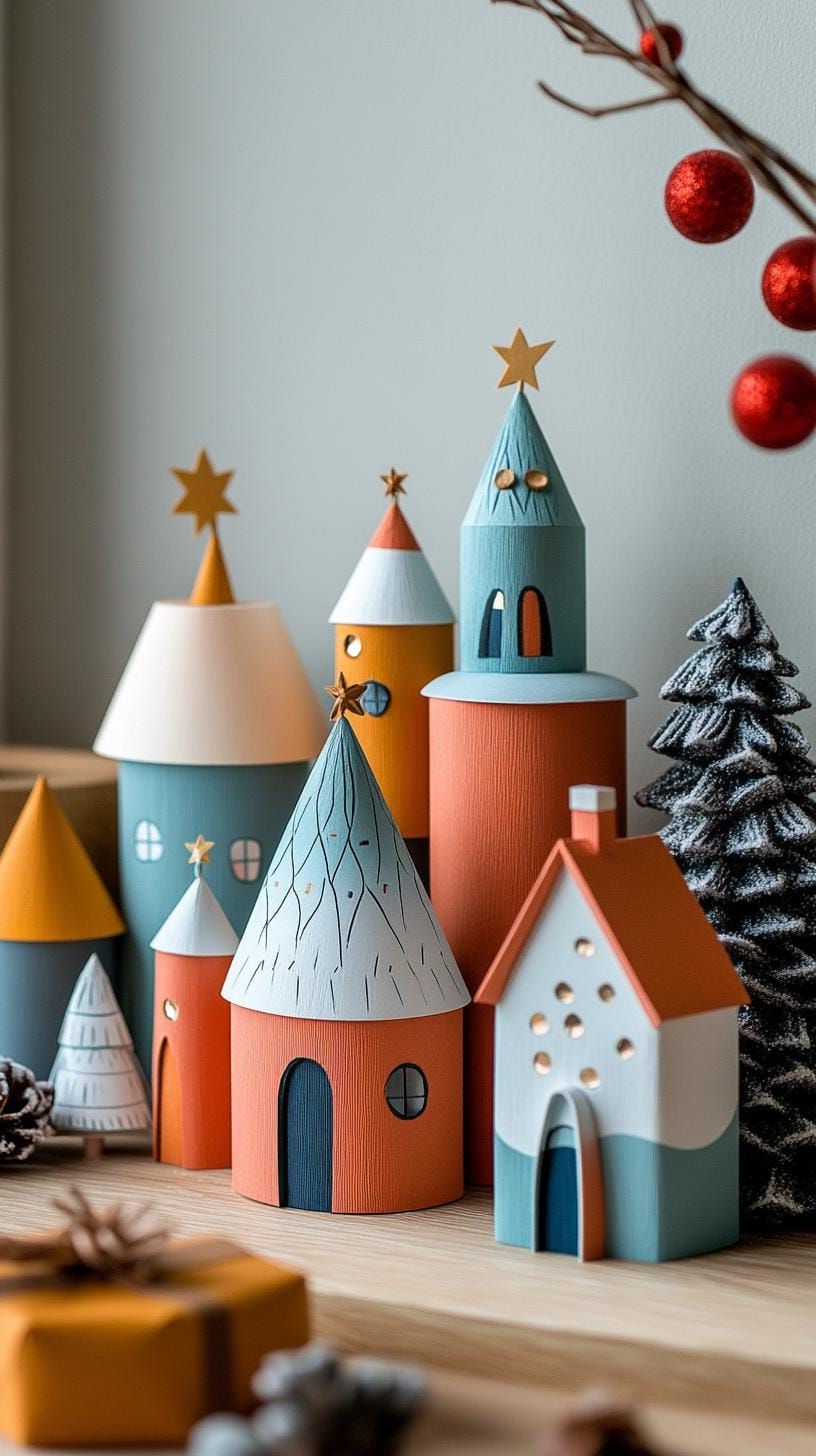 20. Pastel paper craft village Scandinavian style - photo 3