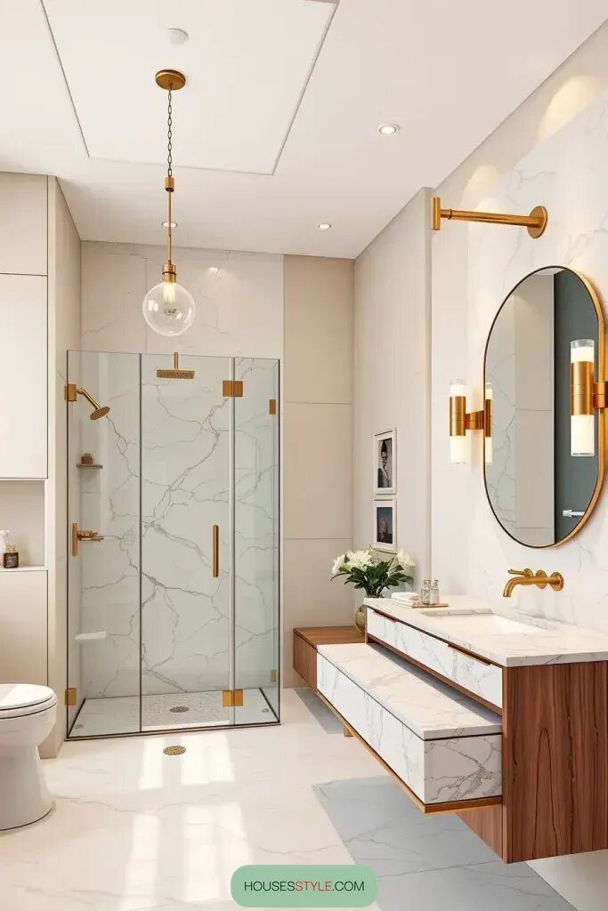 21. Gold Fixtures for an Elegant Finish
