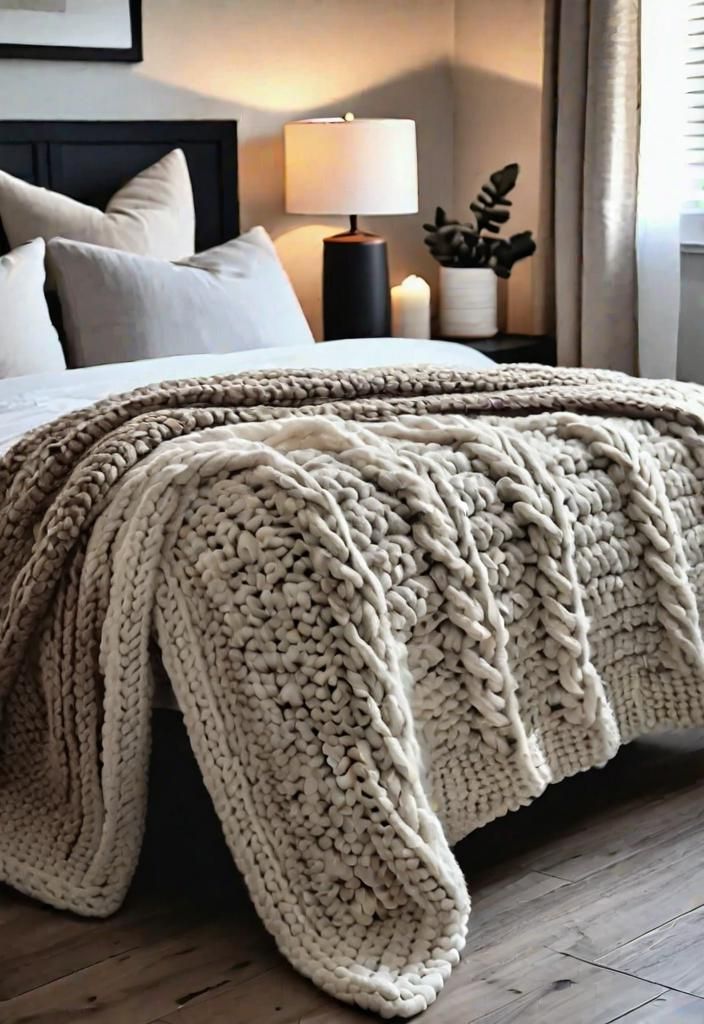 14. Neutral Knit Blankets for Cozy Layers
