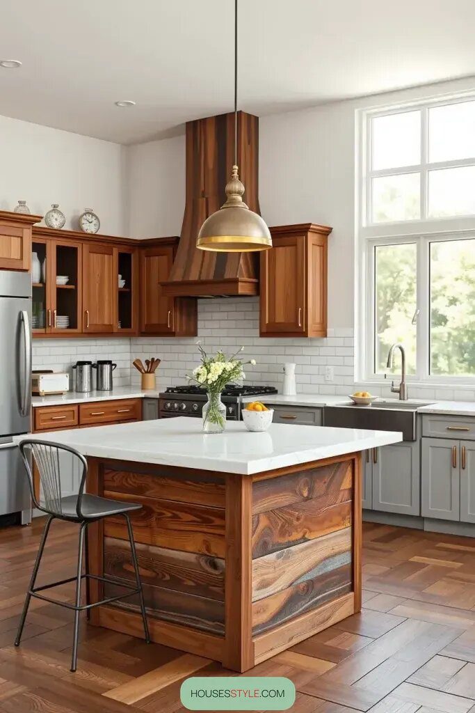 Rustic Islands Paired With Modern Countertops
