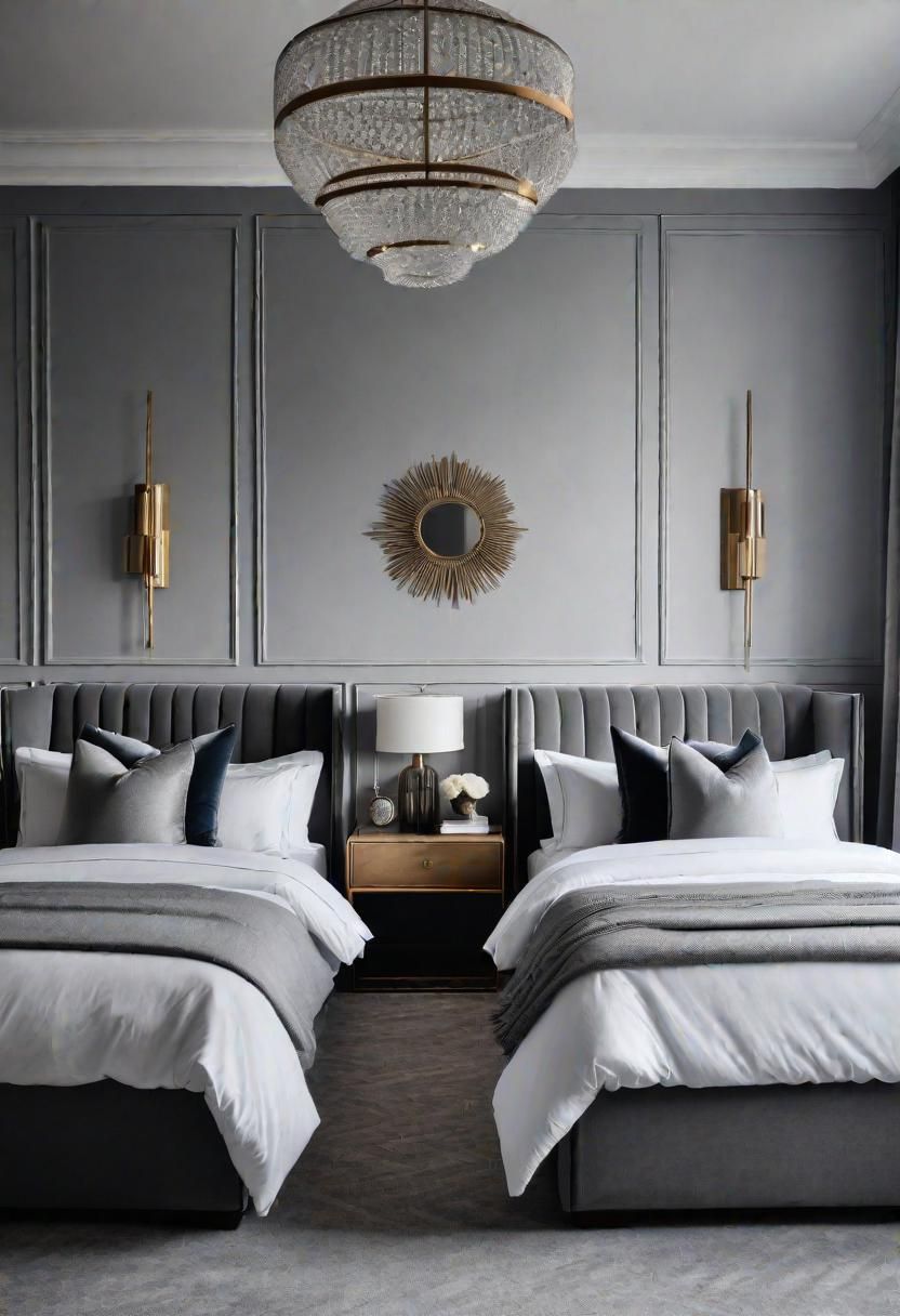 42. Twin Bed Grey Guest Room Ideas