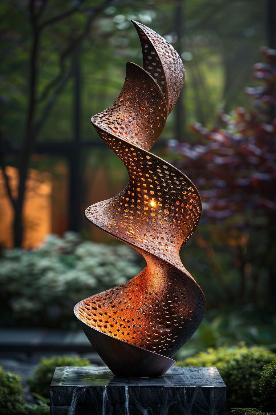 5. Spiral Cone Metal Sculptures