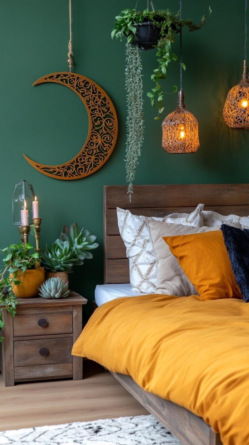6. Moon Wall Decor With Trailing Vines And Sconces - photo 3