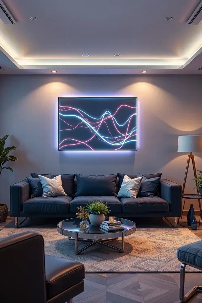 25. Add Custom LED Line Art for a Modern Edge - photo 2