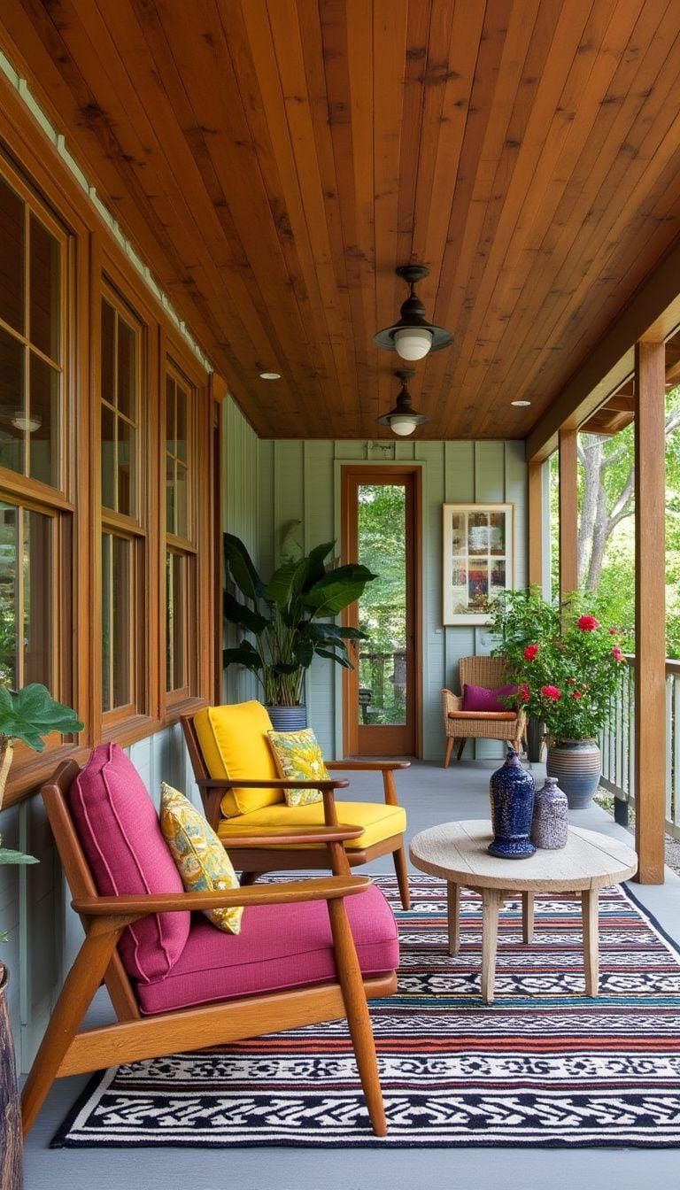 17. Mid-Century Modern Front Porch