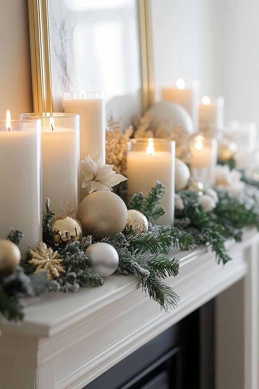 2. Chic Holiday Mantle Style Ideas