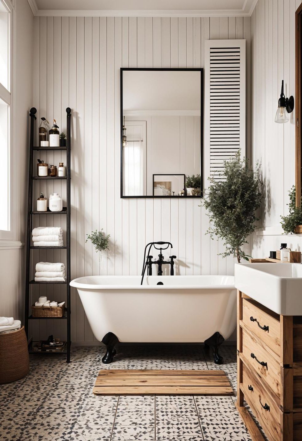 17. Rustic Black and White Charm