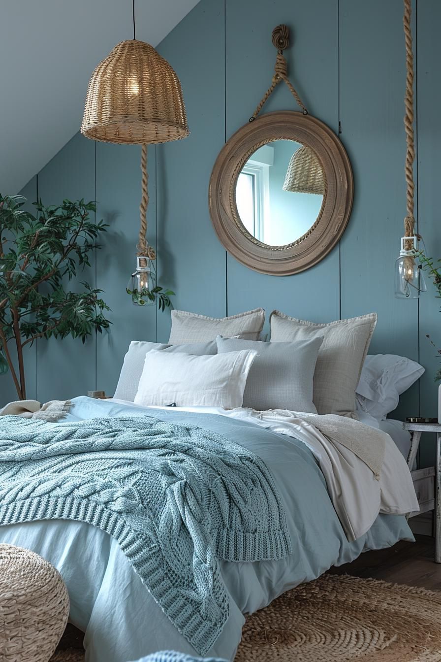 6. Rope-Framed Coastal Mirror Ideas - photo 2