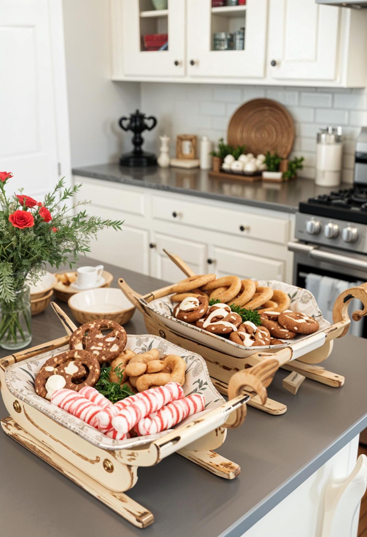 8. Vintage Sleigh Serving Tray Display - photo 3