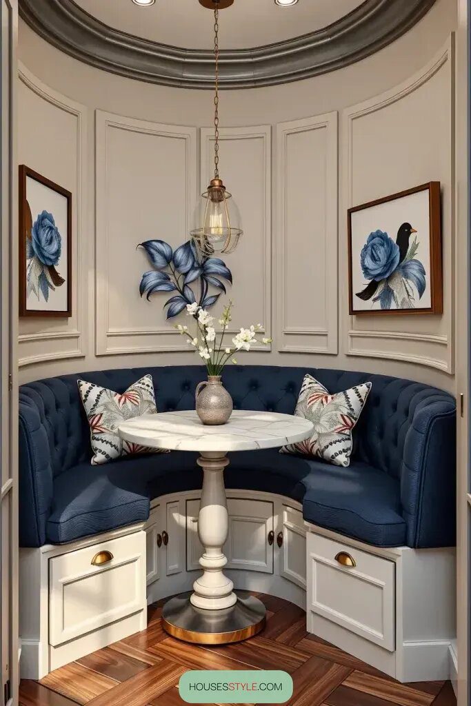 2 Cozy Corner Booths With Bold Fabric Choices - photo 2