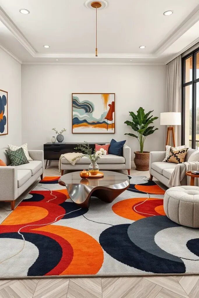 Abstract Rugs as a Focal Point