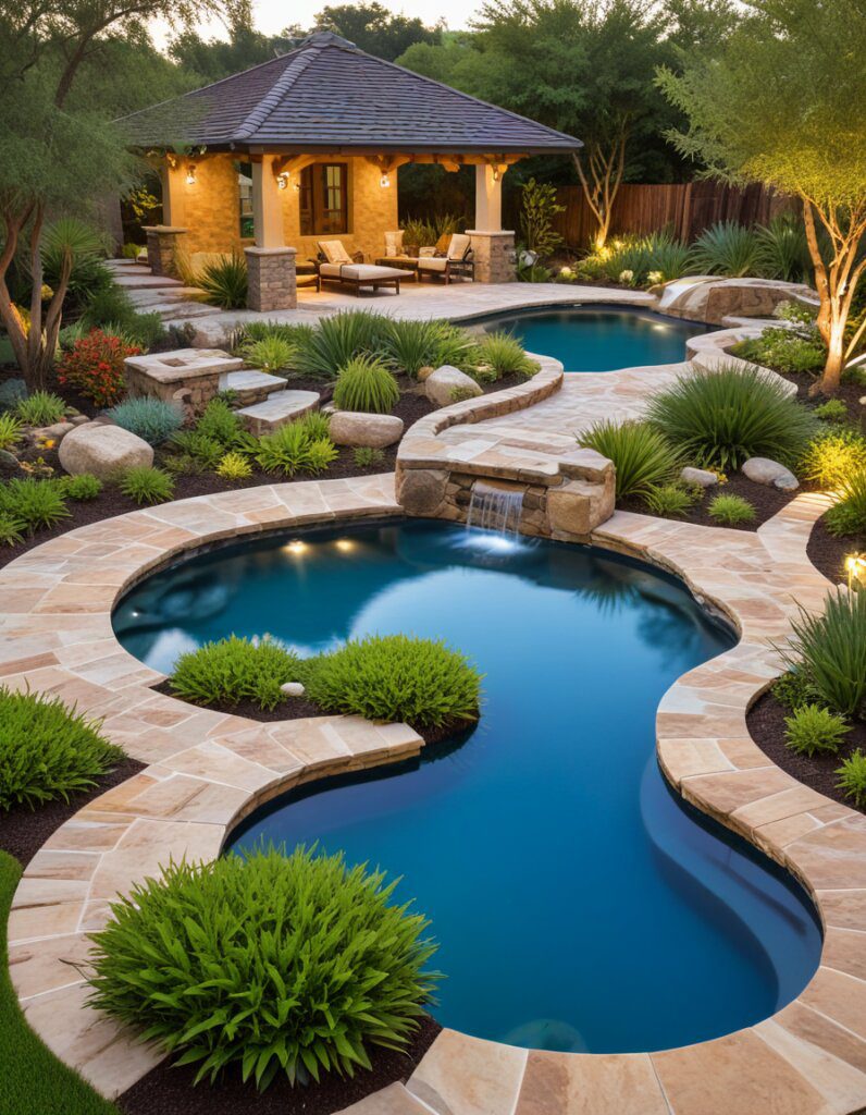 Blending Pools and Gardens for a Resort Feel