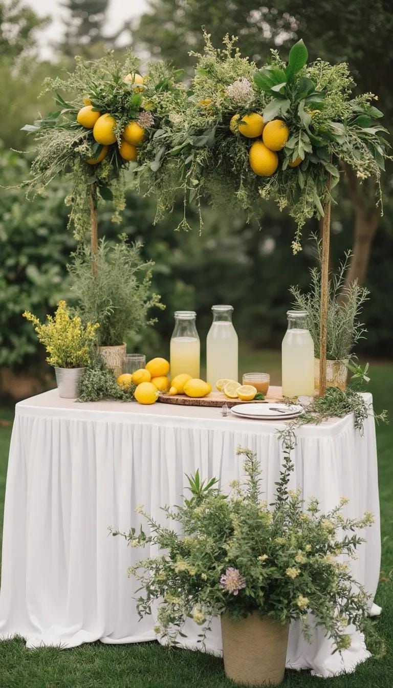 20. Boho Lemonade Bar With Herbs And Fruit - photo 2