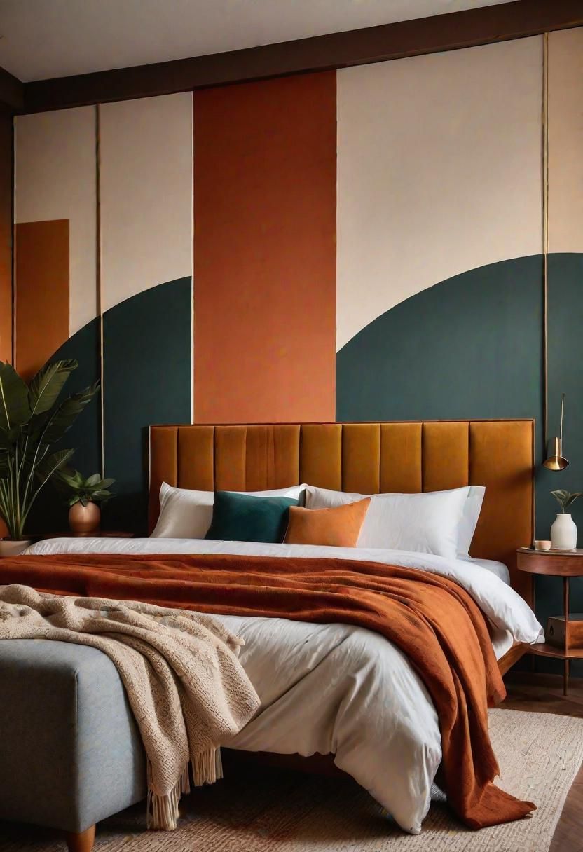 11. Earthy Tone Color Block Walls