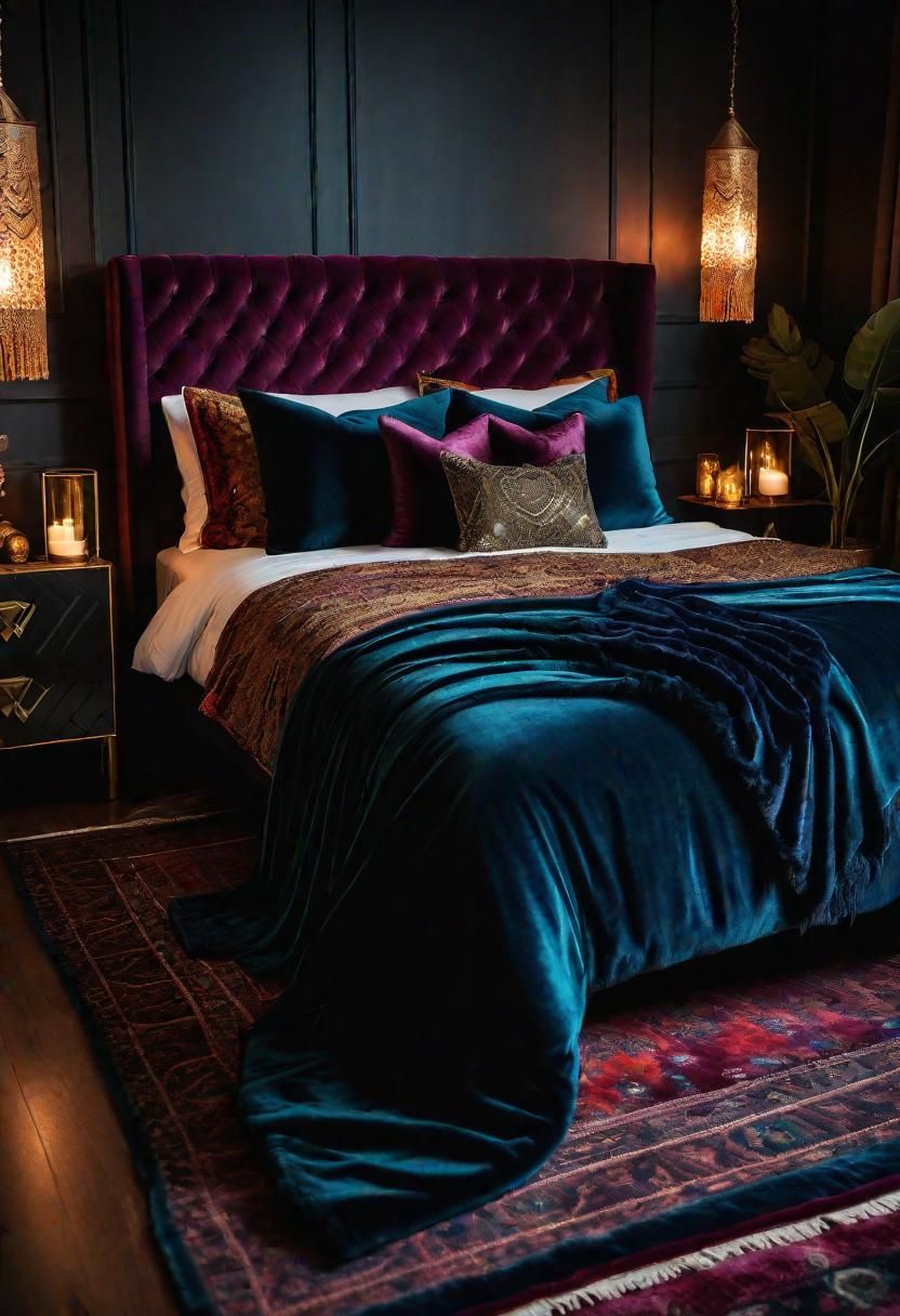 11. Moody Dark Glamour Bedroom