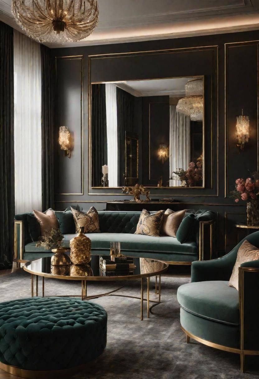 38. Hollywood Regency Living Room Glamour