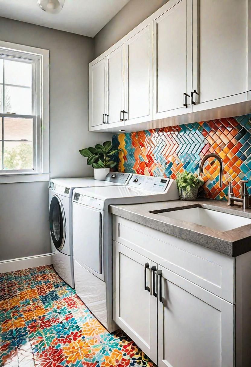 19. Colorful Backsplash Tiles for Laundry - photo 2