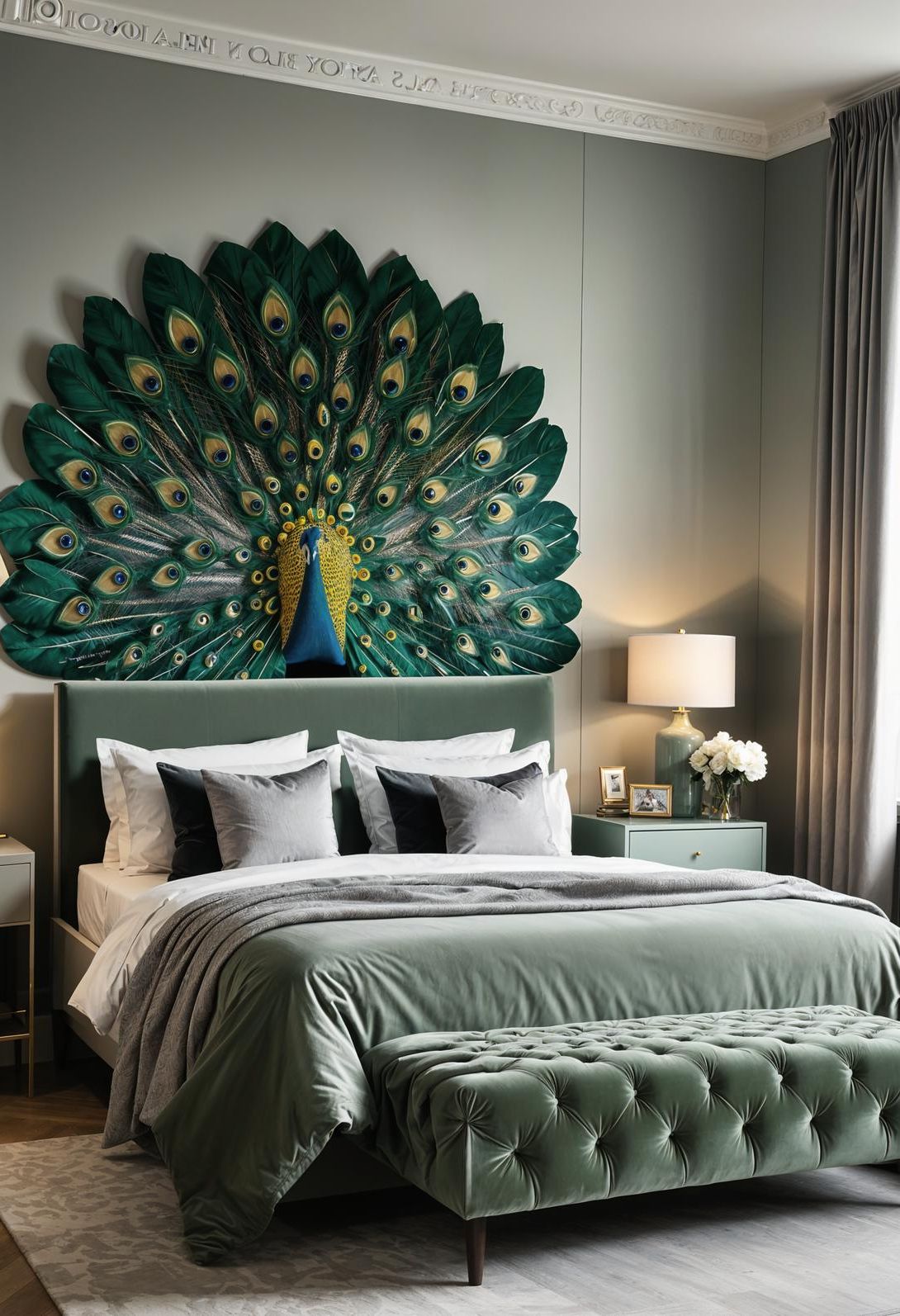 28. Serene Sage and Grey Bedroom Retreat