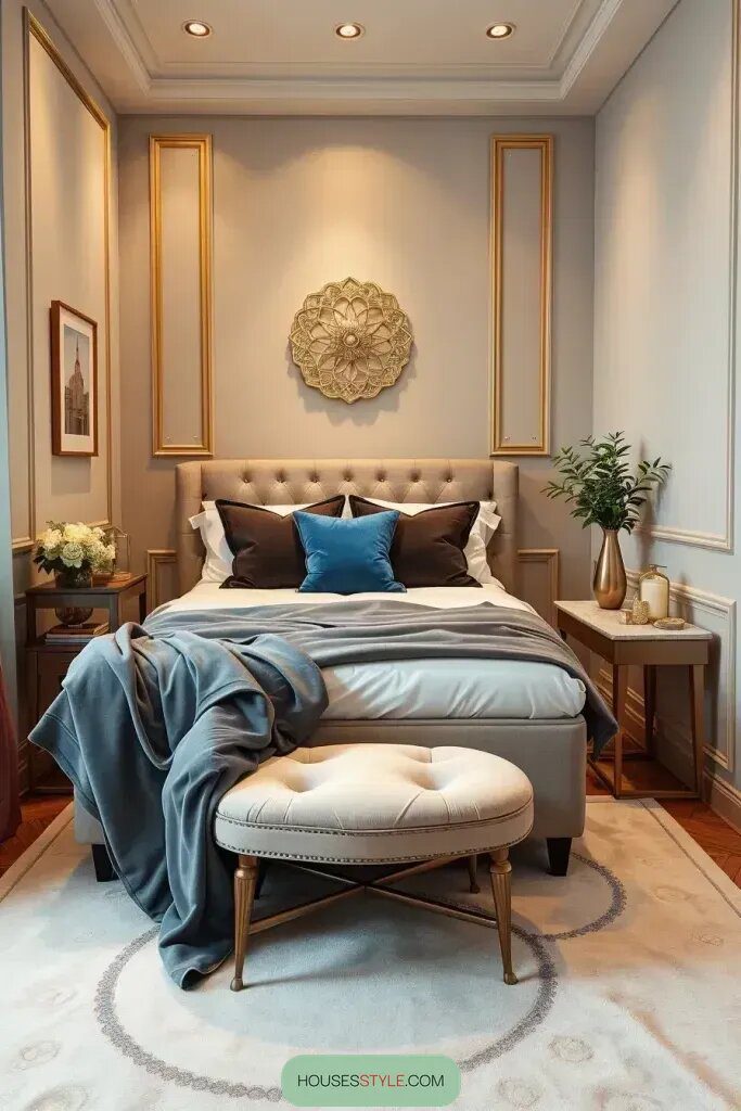 Rich Velvet Accents for an Upscale Bedroom Look