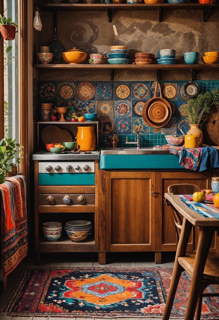 5. Vintage Boho Kitchen Ideas