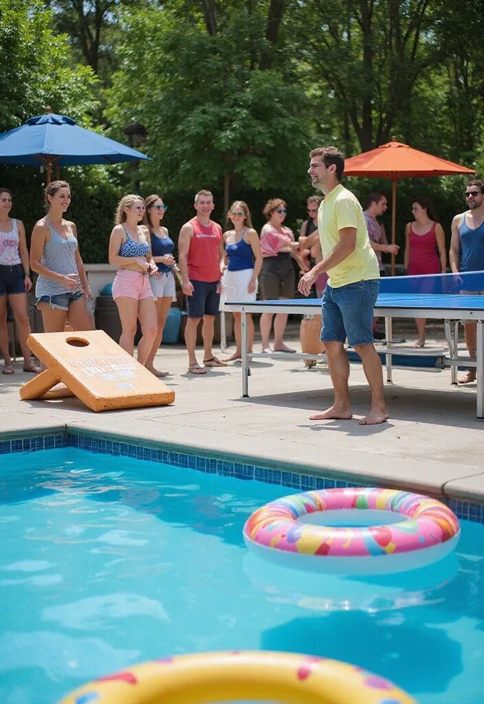 10. Set Up Playful Poolside Games