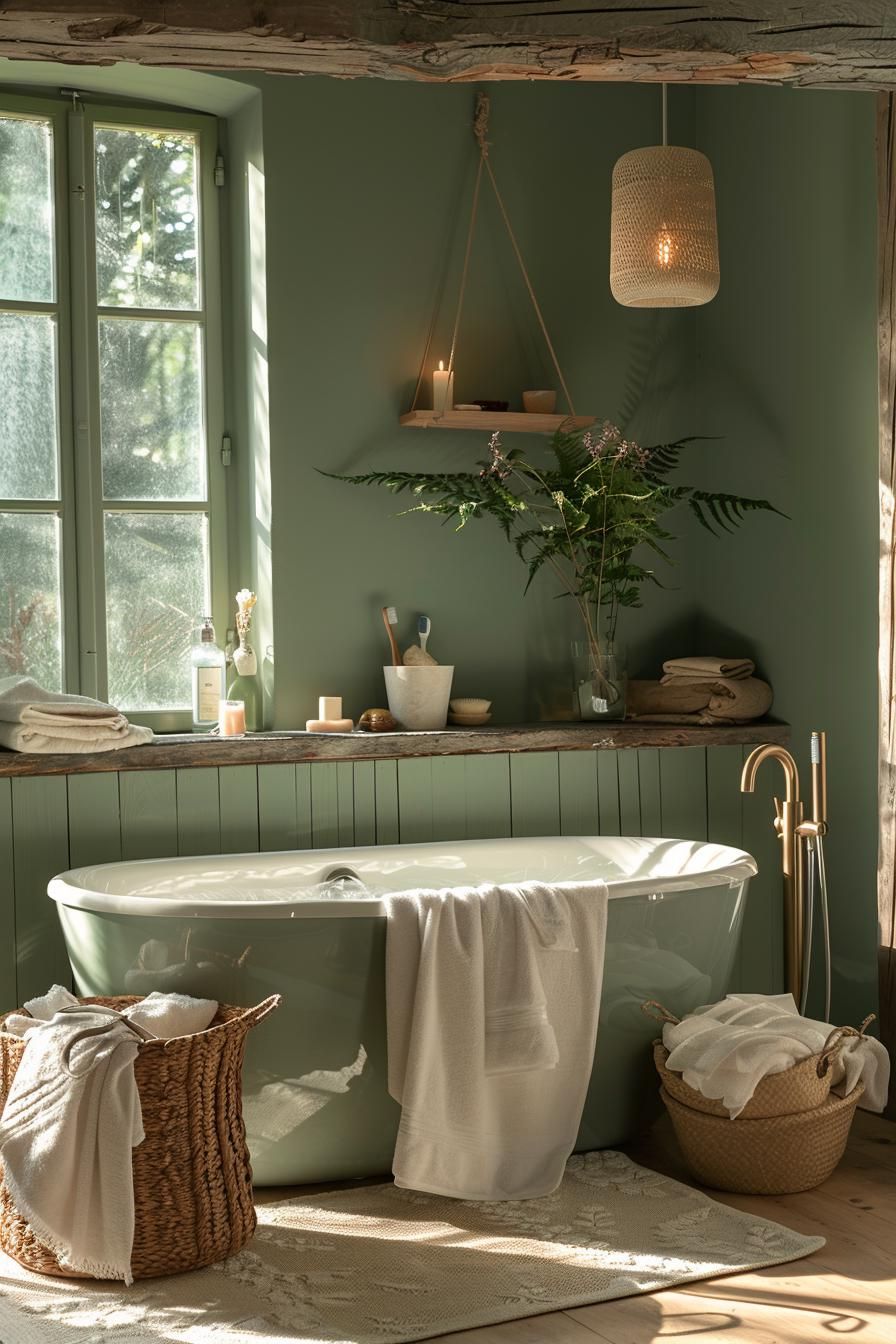 2. Earthy Olive Green for Bathrooms - photo 2