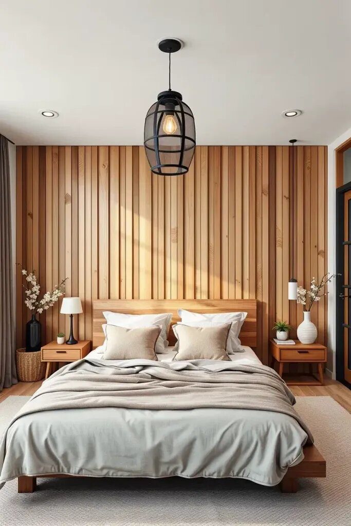 Wooden Slat Accent Walls for Warmth