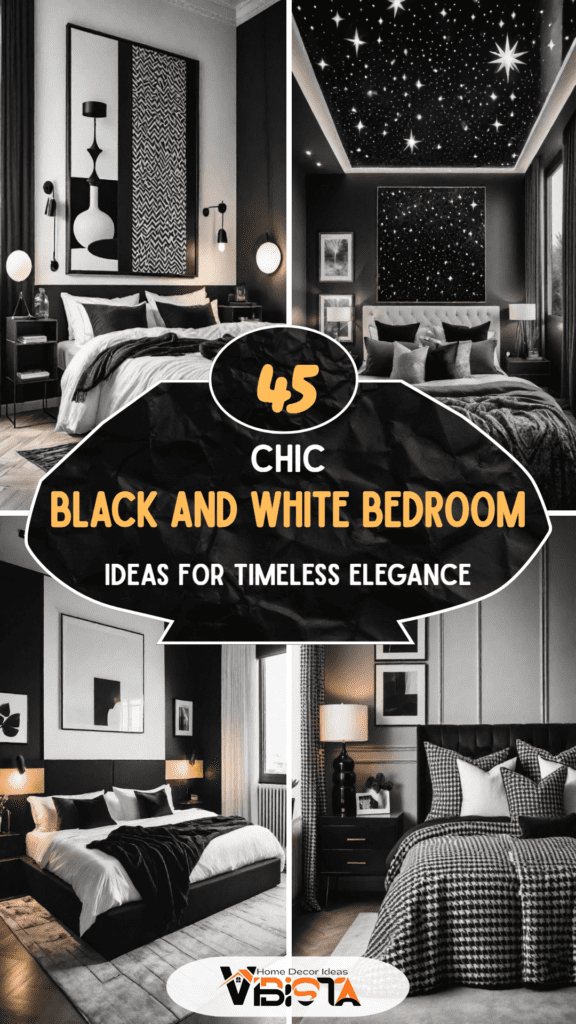 45 Black and White Bedroom Ideas for Timeless Elegance